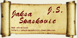 Jakša Spasković vizit kartica